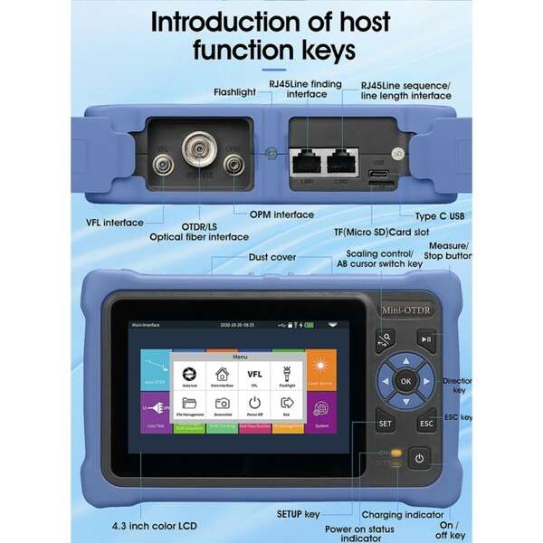 Naar omschrijving van AUA-800 - OTDR: Mini Optical Time Domain Reflectometer UPC model COMPTYCO