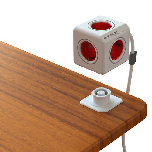 Naar omschrijving van BN3000 - PowerCube dockingstation, stekkerdoos, 5 sockets, 1.5m, wit rood