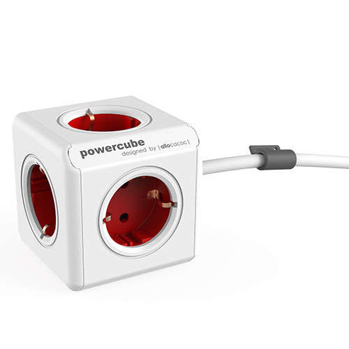 Naar omschrijving van BN3000 - PowerCube dockingstation, stekkerdoos, 5 sockets, 1.5m, wit rood