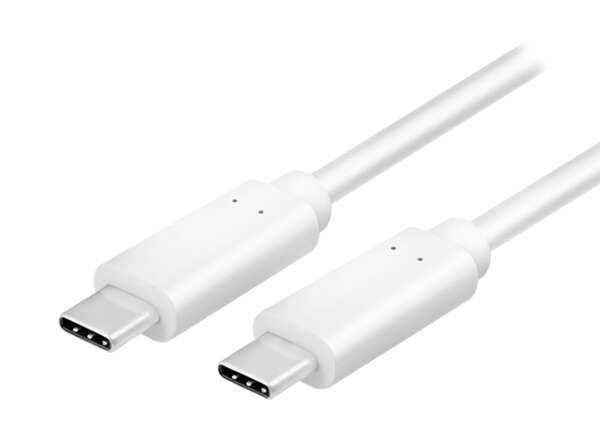 Naar omschrijving van CU0130 - USB 3.2 Gen2 Type-C cable, C/M to USB-C/M, E-mark, PD, 4K/60 Hz, white, 0.5 m