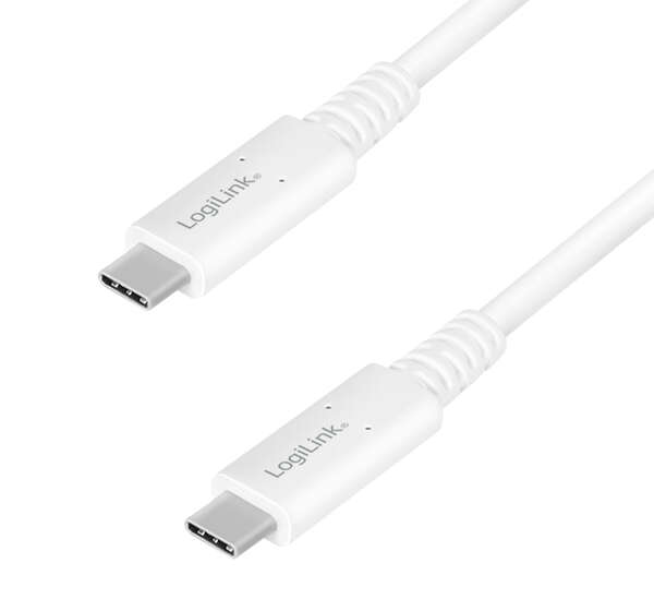 Naar omschrijving van CU0180 - USB 4 Gen3x2 Type-C cable, C/M to USB-C/M, E-mark, PD, 8K, white, 0.8 m