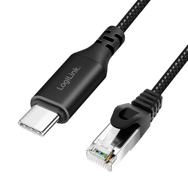 Naar omschrijving van CU0414 - USB 3.2 Type-C Ethernet cable, C/M to RJ45/M, 1 Gbps, active, black/grey, 5 m