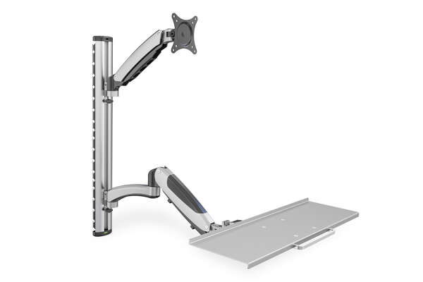 Naar omschrijving van DA-90354 - Workstation (Monitor, Keyboard) Wall Mount 27 inch, 6 kg, VESA 75x75, 100x100, silver