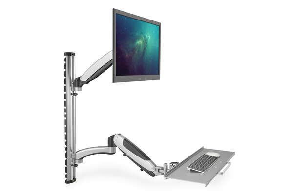 Naar omschrijving van DA-90354 - Workstation (Monitor, Keyboard) Wall Mount 27 inch, 6 kg, VESA 75x75, 100x100, silver