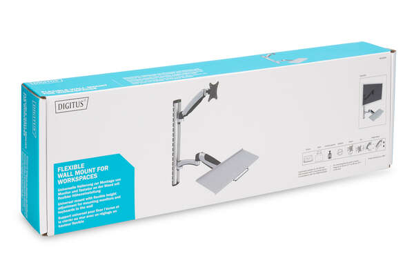 Naar omschrijving van DA-90354 - Workstation (Monitor, Keyboard) Wall Mount 27 inch, 6 kg, VESA 75x75, 100x100, silver