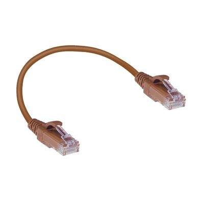 Naar omschrijving van DC9201 - ACT Bruin LSZH U/UTP CAT6 slimline patchkabel snagless 1m