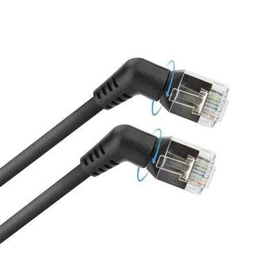 Naar omschrijving van DD1900 - Slim 360 gr draaibaar CAT6A patchkabel U/FTP PIMF SlimLine zwart 0,5m