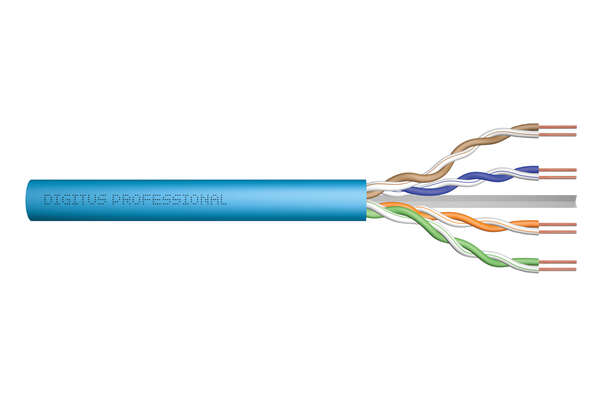 Naar omschrijving van DK-1613-A-VH-305 - CAT 6A U-UTP installation cable, 500 MHz Eca (EN 50575), AWG 23/1, 305 m drum, sx, blue