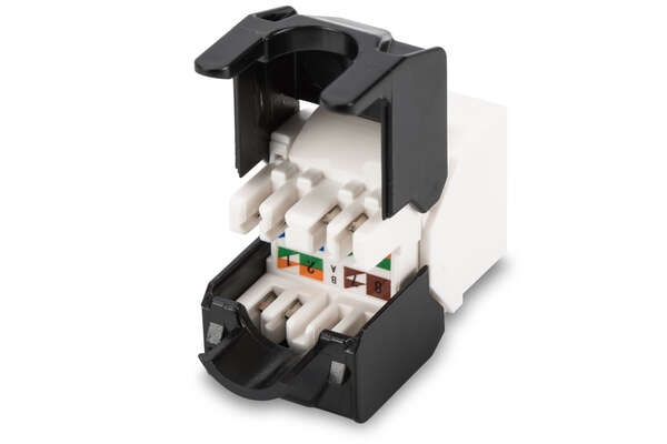 Naar omschrijving van DN-93502 - CAT 5e Keystone Jack, unshielded RJ45 to LSA, tool free connection