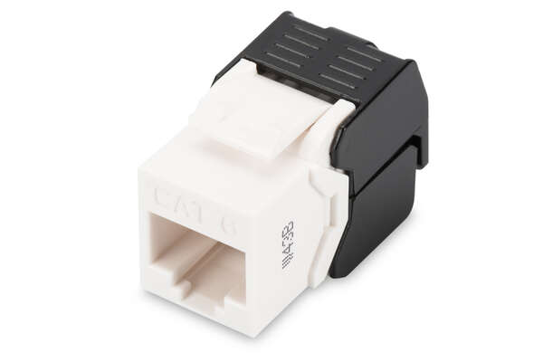 Naar omschrijving van DN-93603 - CAT 6 Keystone Jack, unshielded RJ45 to LSA, tool free connection, incl. cable tie