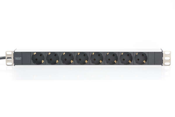 Naar omschrijving van DN-95401 - 1U Aluminum PDU, rackmountable, 8x safety outlet 16A, 4000W, 250VAC 50/60Hz,