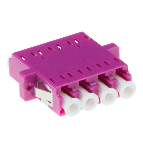 Naar omschrijving van EA9009 - Fiber optic LC quad adapter met keramische huls, erika violet, OM4