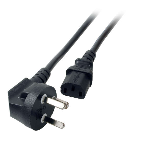 Naar omschrijving van EK539-3 - Voedingskabel, netstekker Denemarken haaks naar IEC connector, 3m