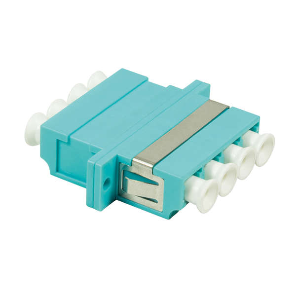 Naar omschrijving van FA04LC3 - Fiber optic LC quad adapter met keramische huls,  aqua, OM3