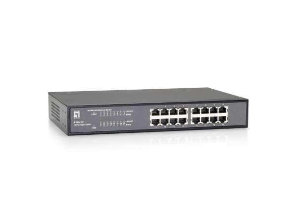 Naar omschrijving van GEU-1621 - Gigabit desktop Switch, 16-Port