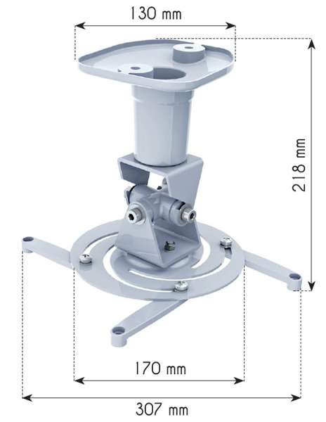 Naar omschrijving van ICA-PM-100WH - Universal ceiling bracket for projector, White