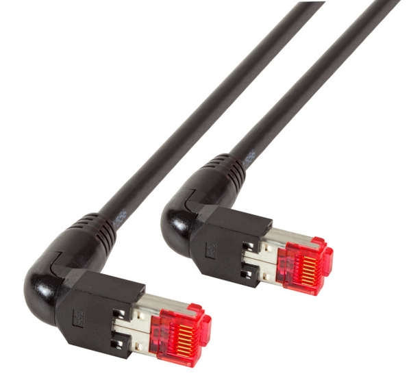 Naar omschrijving van K4137SW-020 - Cat.6A TM21 Patch Cable S/FTP 90gr. Angled, Zwart, 2 Mtr.