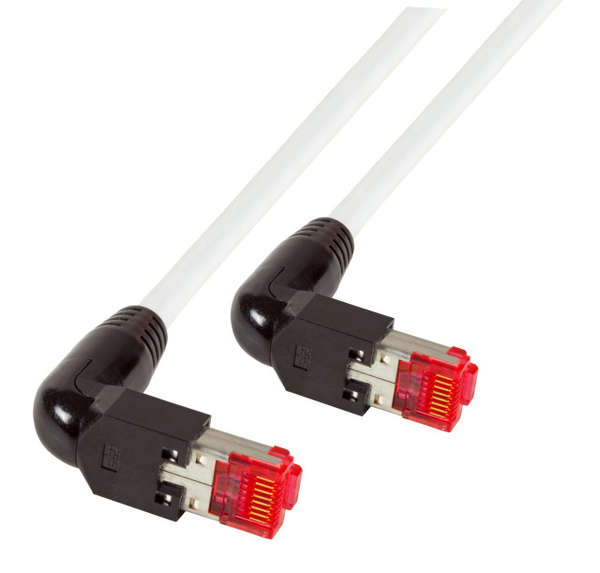 Naar omschrijving van K4137WS-075 - Cat.6A TM21 Patch Cable S/FTP 90gr. Angled, Wit, 7,5 Mtr.