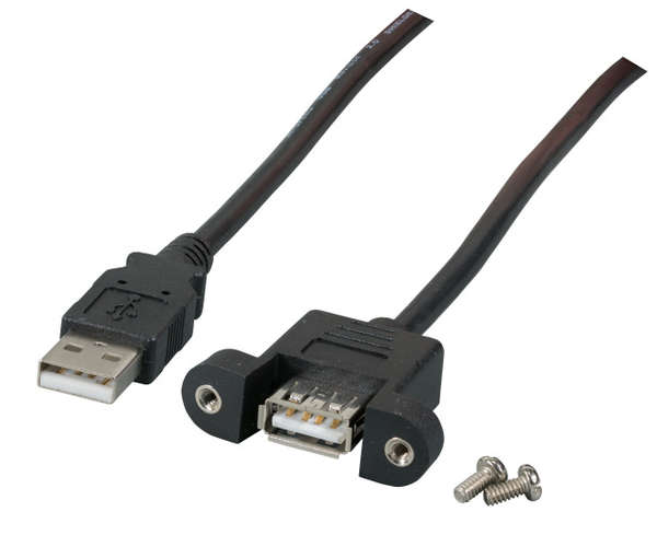 Naar omschrijving van K5291SW-0-5 - USB2.0 Extension Cable Type A Plug to Panel Jack A, 0,5m