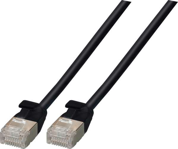 Naar omschrijving van K5547SW-025 - Cat.6A Patch cable U/FTP,  Raw cable TPE, 4,0mm ultraflex, 0,25m, black