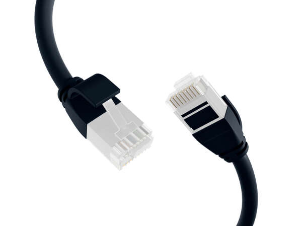 Naar omschrijving van K8108SW-0-25 - RJ45 Patch Cord Cat.6A U/UTP TPE 3,6mm ultraflex black 0.25m