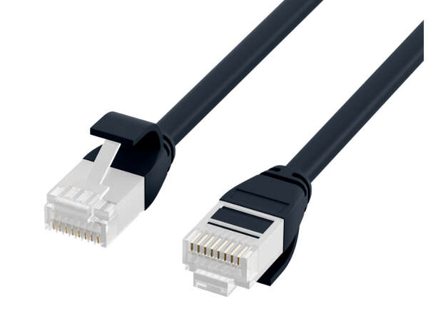 Naar omschrijving van K8108SW-0-25 - RJ45 Patch Cord Cat.6A U/UTP TPE 3,6mm ultraflex black 0.25m