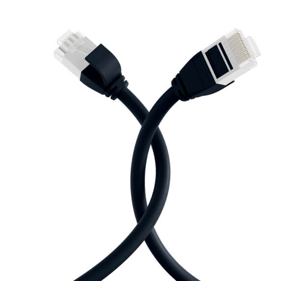 Naar omschrijving van K8108SW-0-25 - RJ45 Patch Cord Cat.6A U/UTP TPE 3,6mm ultraflex black 0.25m