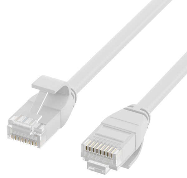 Naar omschrijving van K8108WS-0-25 - RJ45 Patch Cord Cat.6A U/UTP TPE 3,6mm ultraflex white 0,25m