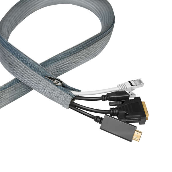 Naar omschrijving van KAB0072 - Flexible cable protection with zipper, 30 x 20 x 2000 mm Grijs