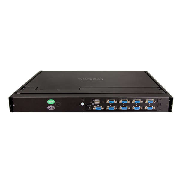 Naar omschrijving van LC0005US - LCD-KVM-console met 8-poorts KVM-switch, VGA, USB-A, PS/2, lage inbouwdiepte, QW