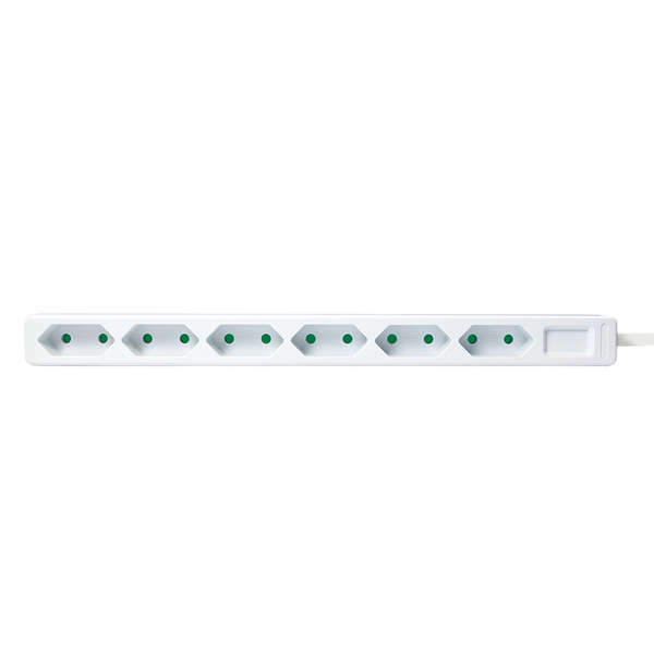 Naar omschrijving van LPS231 - Socket outlet 6-way, slim, 1.5m, white