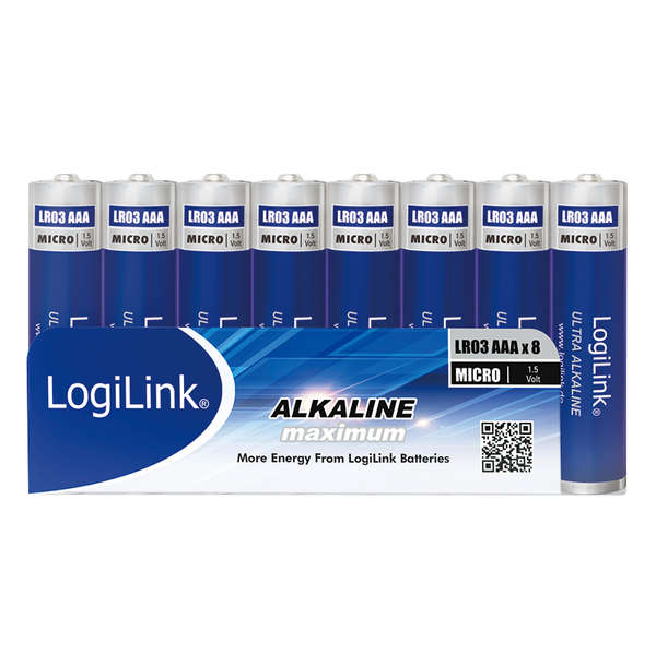 Naar omschrijving van LR03F8 - Ultra Power AAA alkaline batteries, LR03, Micro, 1.5V, 8pcs