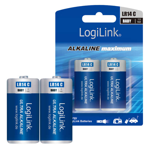 Naar omschrijving van LR14B2 - Ultra Power C alkaline batteries, Baby, 1.5V, 2 pcs