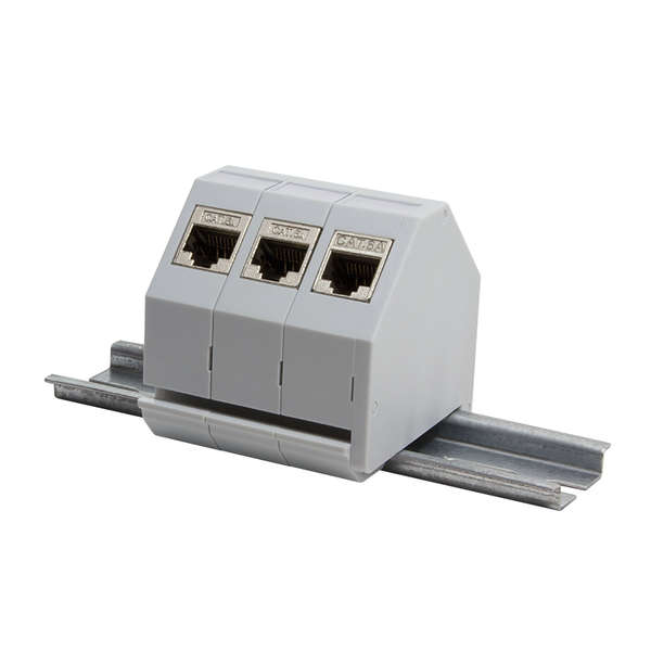 Naar omschrijving van MP0053 - Keystone DIN-Rail adapter for RJ45 keystone jack, stackable