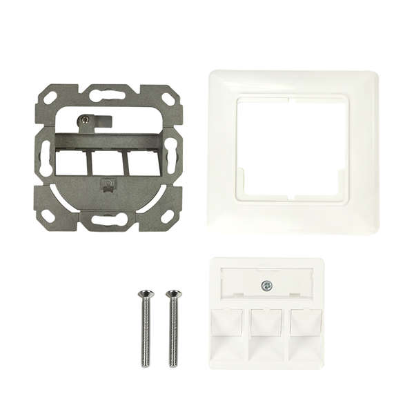 Naar omschrijving van NK4055 - Keystone faceplate for 3 keystone jacks,  pure white