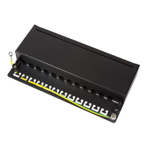 Naar omschrijving van NP0019B - Cat.6A Patch Panel 12 ports shielded, Desktop, black