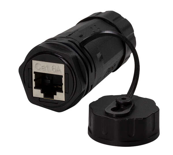 Naar omschrijving van NP0084 - Outdoor Cat.6A bulkhead coupler 2 x RJ45, IP68, long type