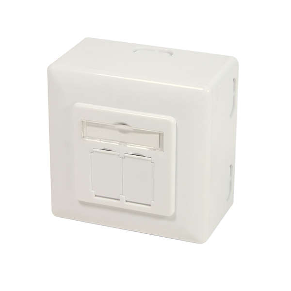 Naar omschrijving van NP0124 - Wall outlet Cat6A STP 2 voudig Wit