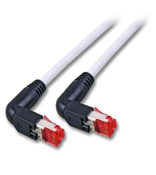 Naar omschrijving van K4137GR-005 - Cat.6A TM21 Patch Cable S/FTP 90gr. Angled 0.5 Mtr.