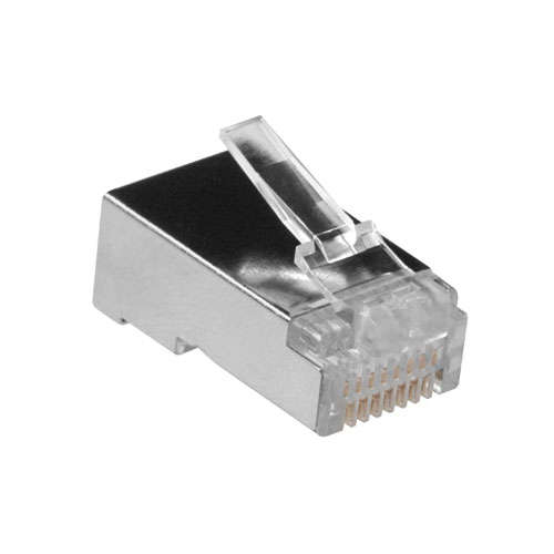 Naar omschrijving van TD108B- - RJ45 Cat5e FTP connector, voor masssieve aders, per stuk