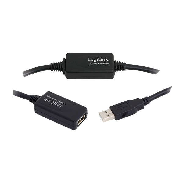 Naar omschrijving van UA0145 - Extension cable USB 2.0, black, 15m